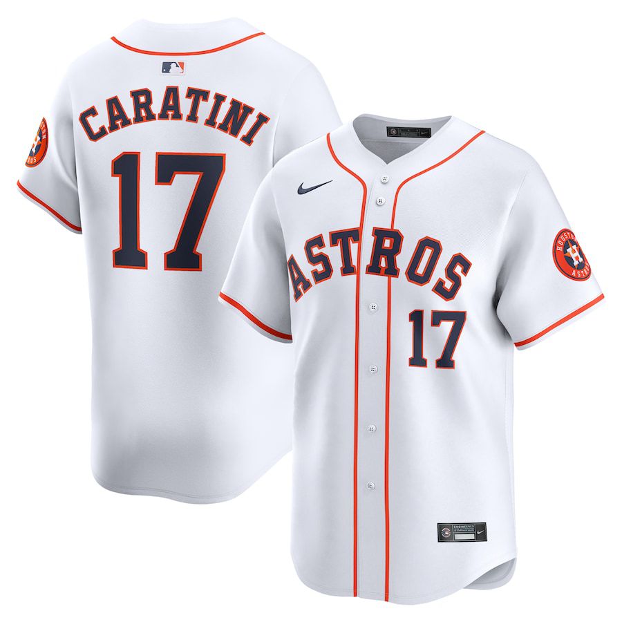 Men Houston Astros #17 Victor Caratini Nike White Home Limited Player MLB Jersey